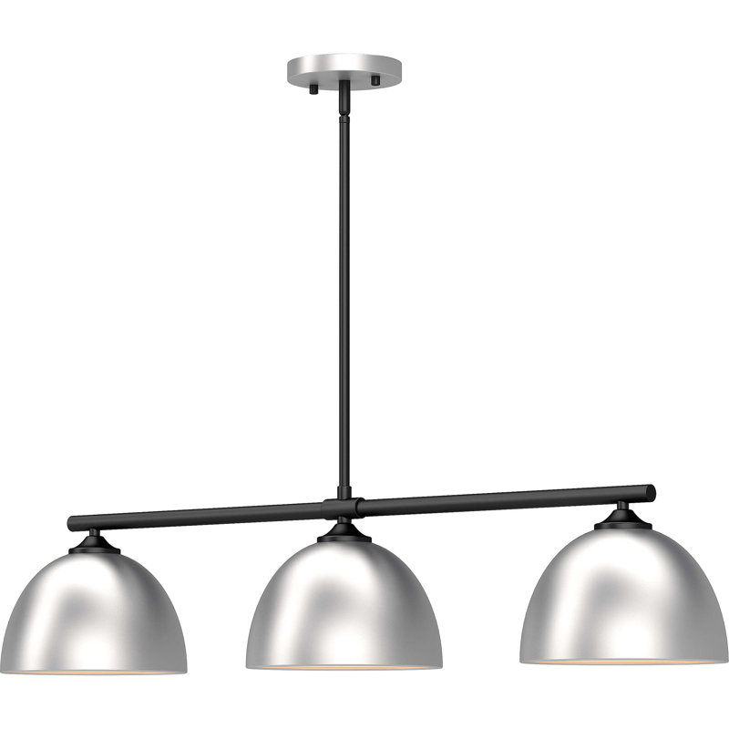 3-Light Brushed Nickel Island Dome Pendant Light