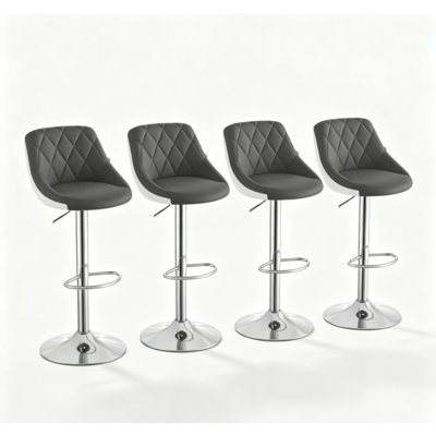 Dequay Swivel Yes Upholstered Faux Leather Bar Stool with Steel Frame