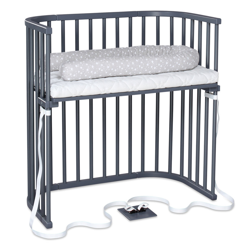 babybay Boxspring co-sleeper, Grey/Brown/Blue