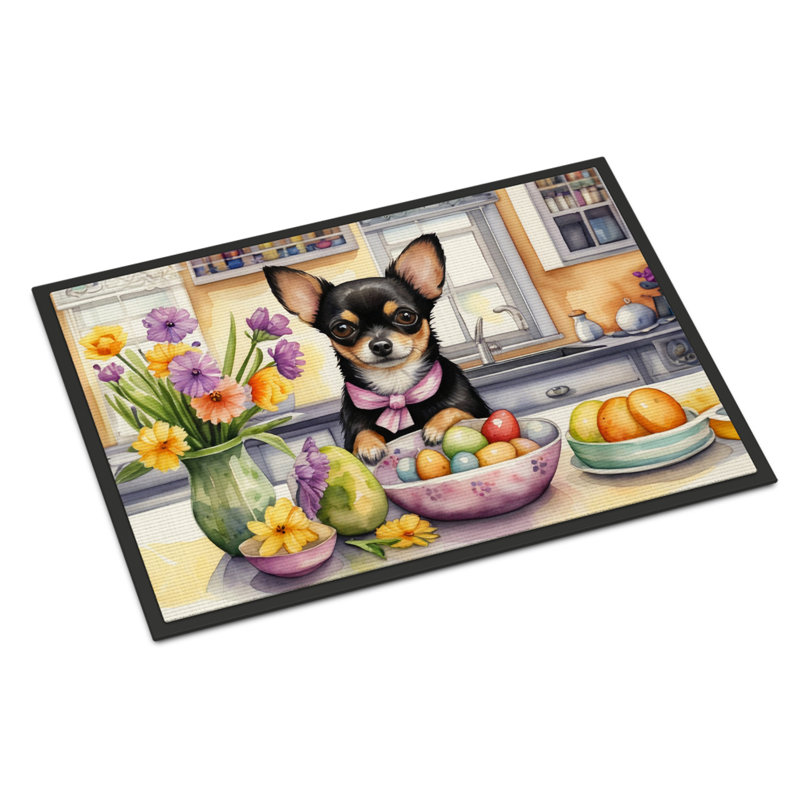 Decorating Easter Chihuahua Doormat, 18" W x 27" L