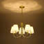 Lustre 5 lumières à intensité variable moderne avec abat-jour en tissu-1476395337