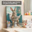 Drôle de lapin lisant des impressions sur toile de journal, art mural sur toile de style salle de bain fantaisiste, décoration de salle de bain, décoration de chambre d'enfant, décorations de thème de lapin de Pâques, reproduction d'art sur toile tendue, 8 po x 10 po