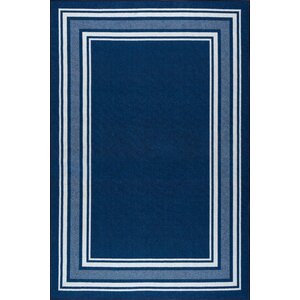 Quinnipack Dark Blue Non-Slip Area Rug