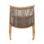 Chaise berçante d'extérieur - Structure en fer robuste au fini érable, dossier en rotin PE gris et coussin gris clair