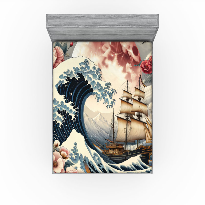 Microfiber Floral Fitted Sheet, California king Fitted Sheet