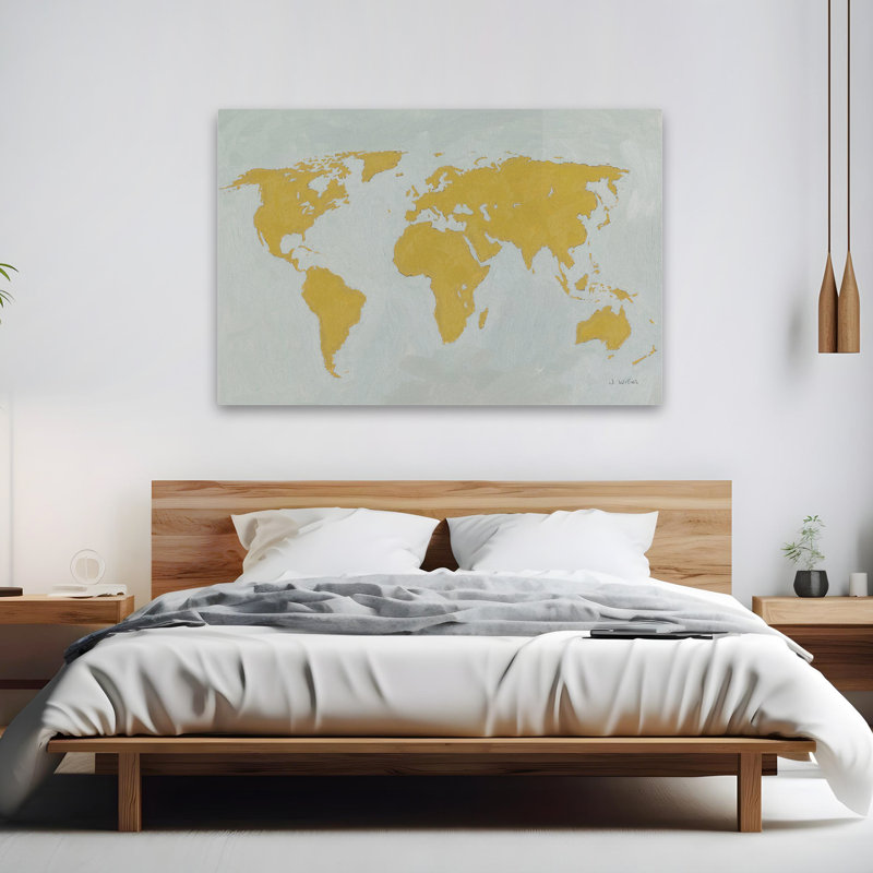 Monde - Continents - pays - gris, H 60 po x l 40 po