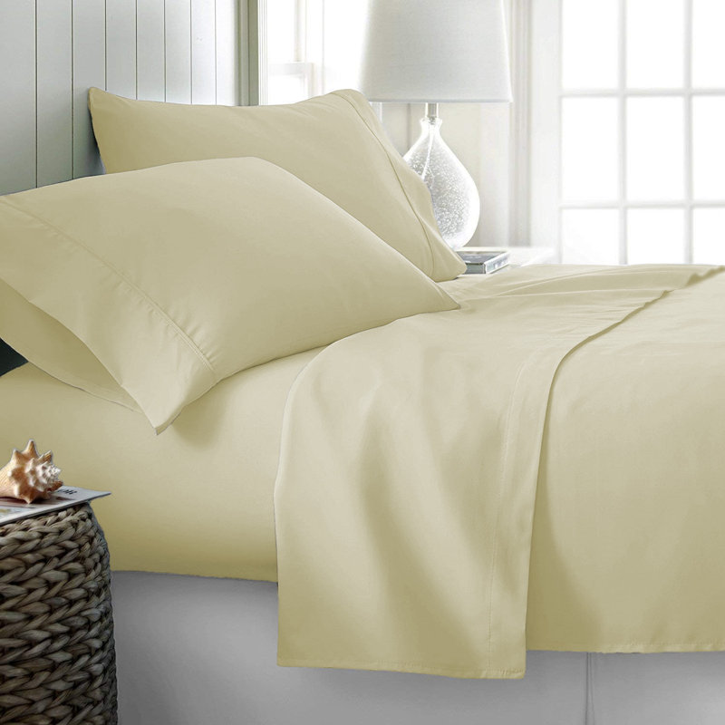 Ensemble de draps en microfibre Paarizaat 9000 Series, Crème, Complet/Double