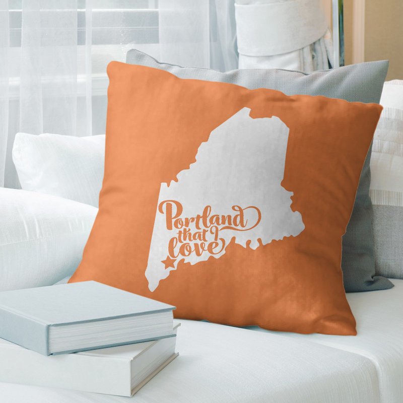 Linen Reversible Throw Pillow, Orange, 20" x 20"