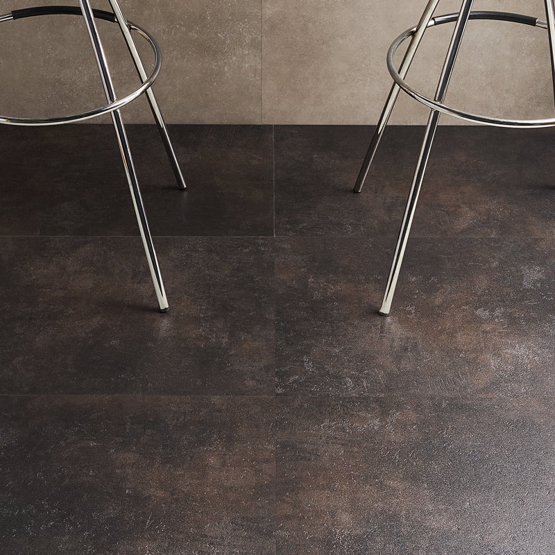 Polaris 18" x 36" x 2.5mm Luxury Vinyl Tile Flooring (36 sq. ft.), Obsidian