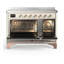 Majestic III Series 48 Inch Induction Range with 6 Induction Elements in Antique White (Chrome Trim)-1345769241-1345769252