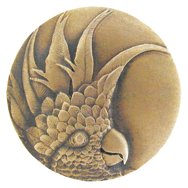 Mushroom Knob, Antique Brass, Left