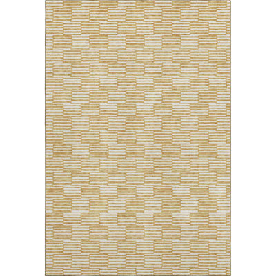 Premium Machine Washable Prisco Gold Rug