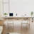 White solid wood study desk Double desk with Drawers-425000427