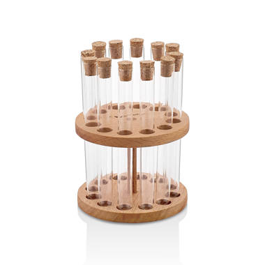 Free-standing Wood Spice Jar & Rack Set