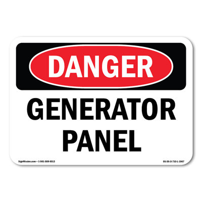 Generator Panel Decal 5" X 3.5"