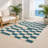 Checkered Beige Indoor and Outdoor Area Rug-56731093