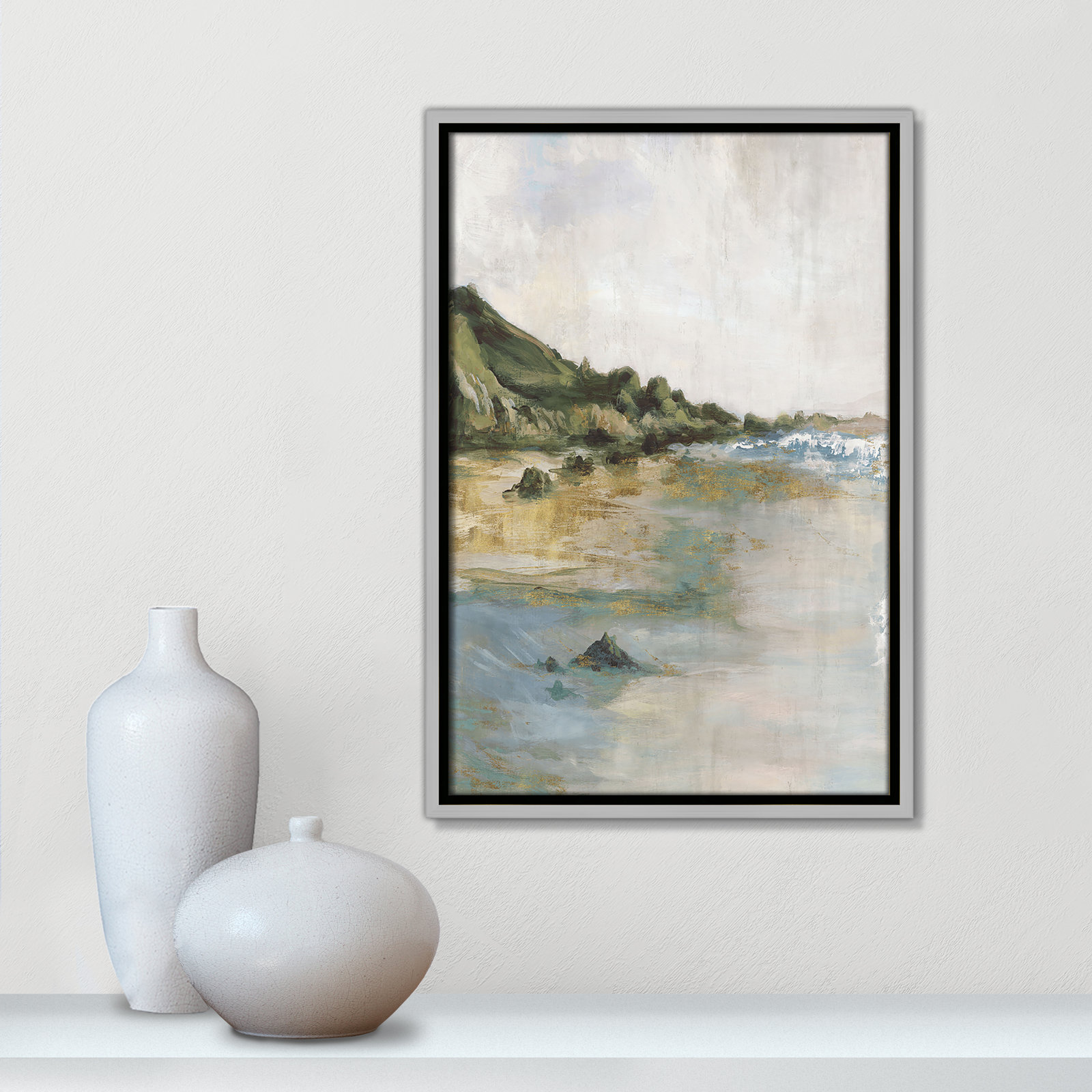 Tide’s Edge Print by , Silver, 19.5" H x 13.5" W