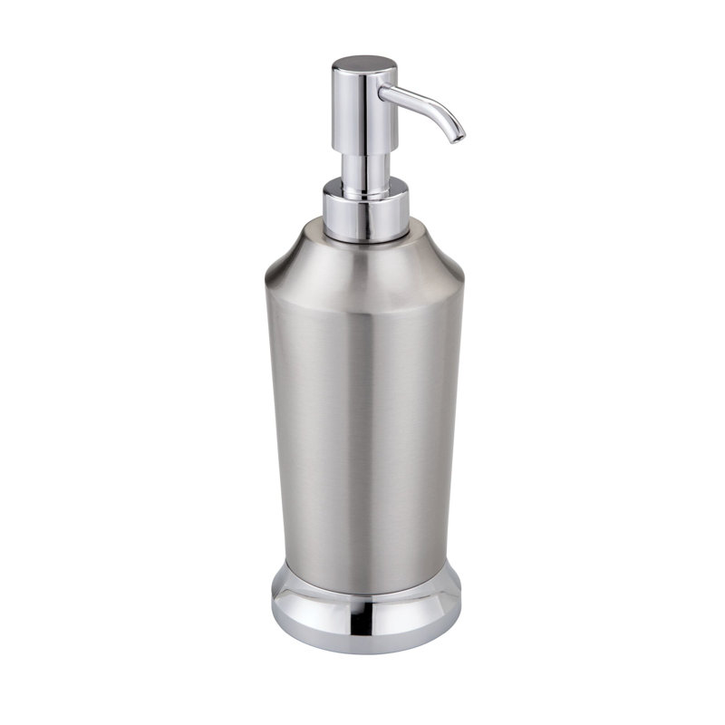 iDesign Stainless Refillable Steel Hand Soap Dispenser, Brushed & Chrome Split Finish