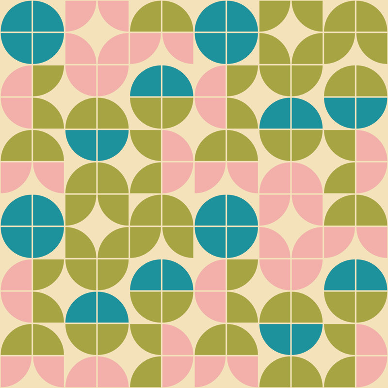 Geometric Floral Design by Eblis - Wrapped Canvas Print, 122cm H x 122cm W x 3.8cm D