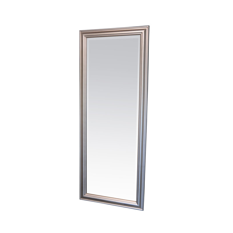 Lemoine Wood Flach Wall Mirror, 132cm H x 72cm W, Silver