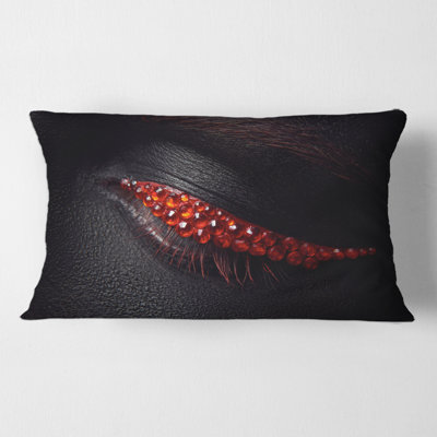 Beautiful Female Eye with Skin, Diamonds Rectangular Pillow Cover & Insert