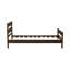 Lit simple avec tête et pied de lit, structure en bois d'hévéa massif, design minimaliste avec rangement, espresso-117988997