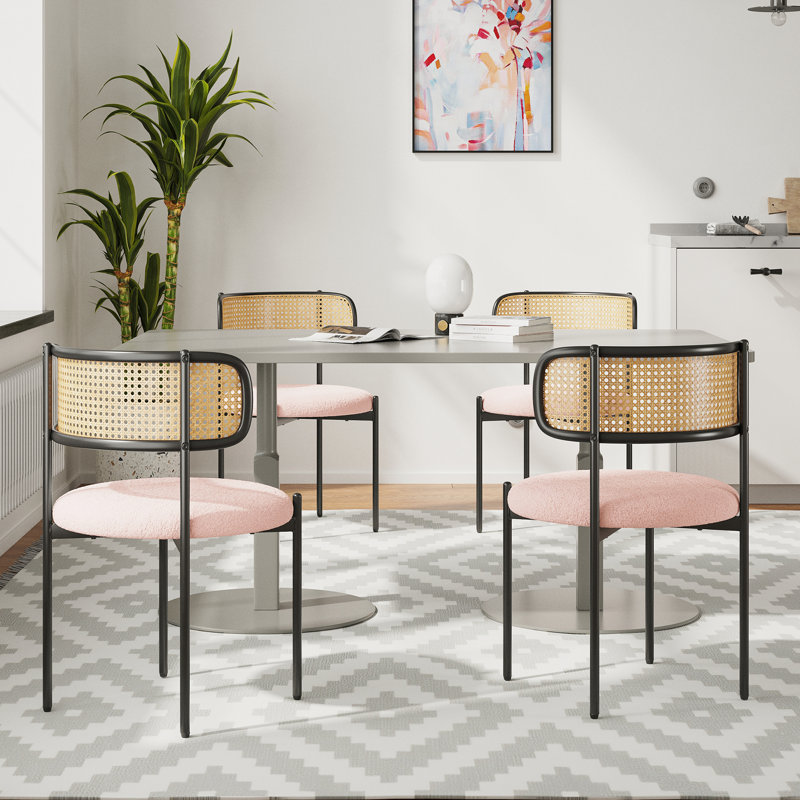 Boucle Fabric Upholstered Side Chair (Set of 4)