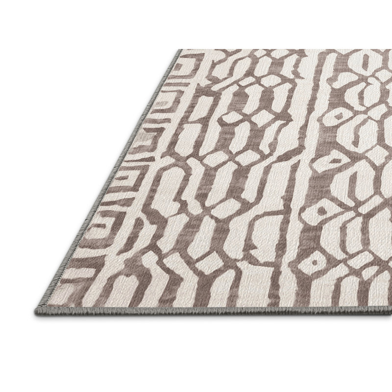 Machine Washable Gray Area Rug, Rectangle 7' x 9'