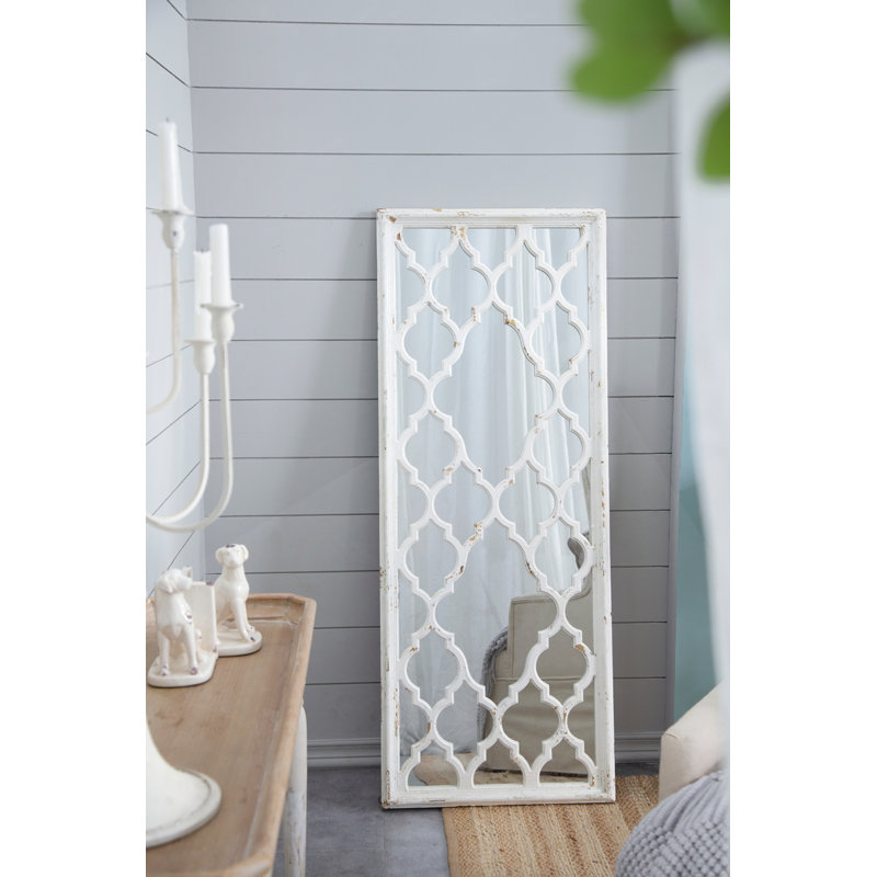 Miroir de plancher blanc vieilli 24 po x 60 po