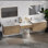 Meuble-lavabo mural flottant double 102 po avec comptoir en quartz Carrara