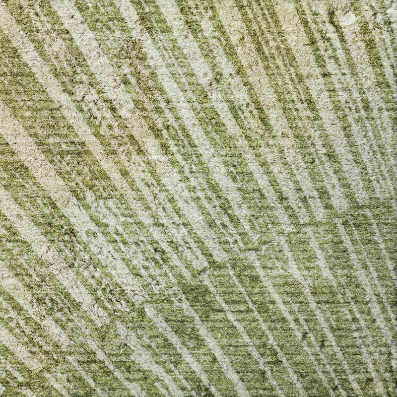Premium Machine Washable Dream Shag ADS542 Fan-Like Rug, 1'8" x 2'6", Sage