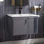 Meuble-lavabo mural 24 po en métal avec lavabo blanc