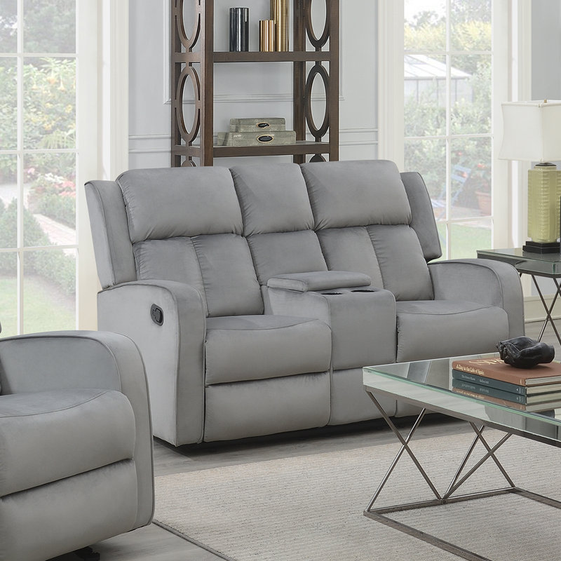 Canapé inclinable en velours de 63,5 po de large Doxie