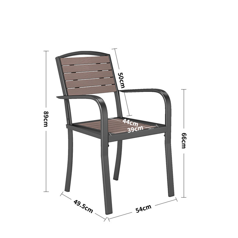 Disassemble plastic wood armchair, Brown/Grey