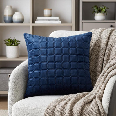 Coussin décoratif matelassé bleu marine / bleu marine Parkland Collection Marrisa