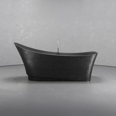 Baignoire de trempage profonde autoportante 70,9 po x 29,5 po en fer noir 