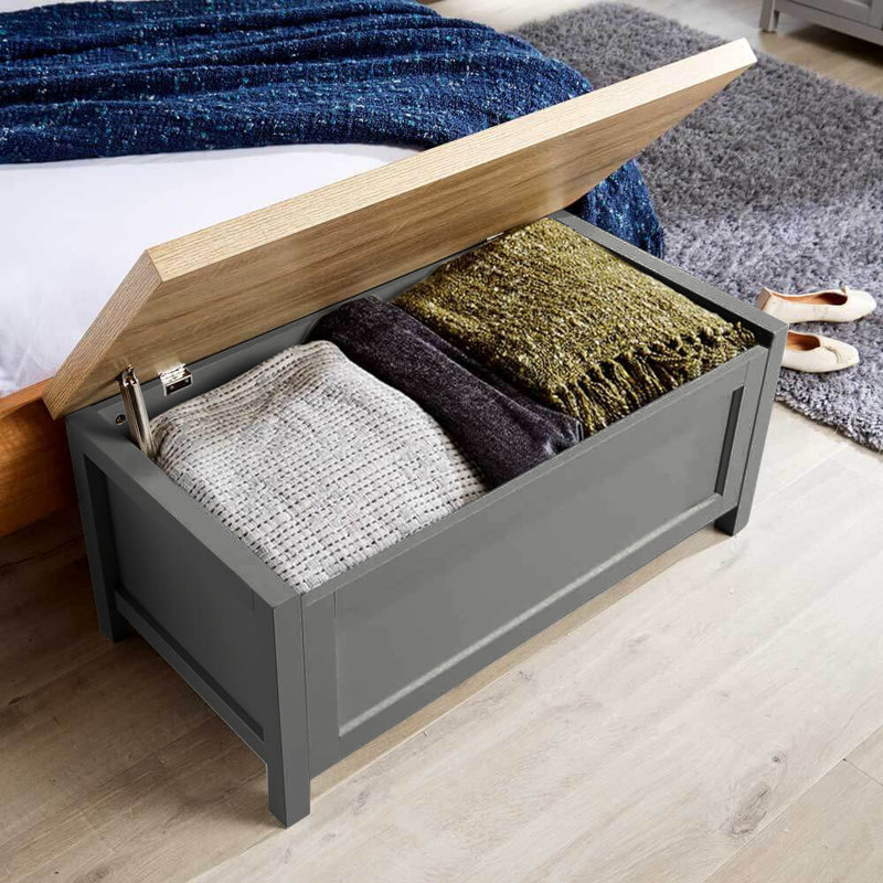 Spratt Storage Ottoman Bench Chest, Graphite/Oak