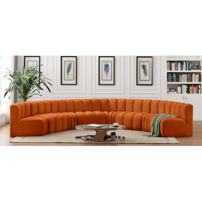 Hormachea Upholstered Curved Sectional Reversible