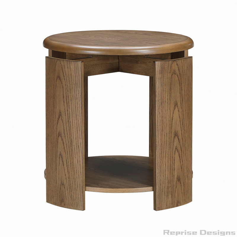Round End Table with Open Shelf