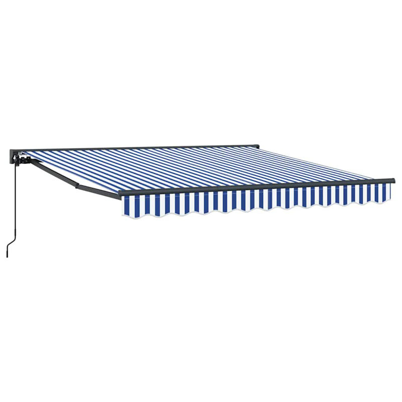 Retractable Awning, Blue/White/Anthracite, 300 cm W x 250 cm D
