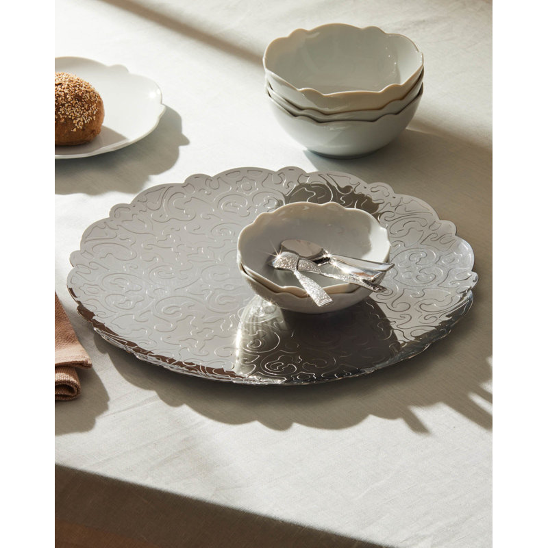 Dressed Round Tray, Stainless Steel