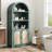 Kalaen 69" Arched Display Wood Cabinet Adjustable Shelves-1770552814