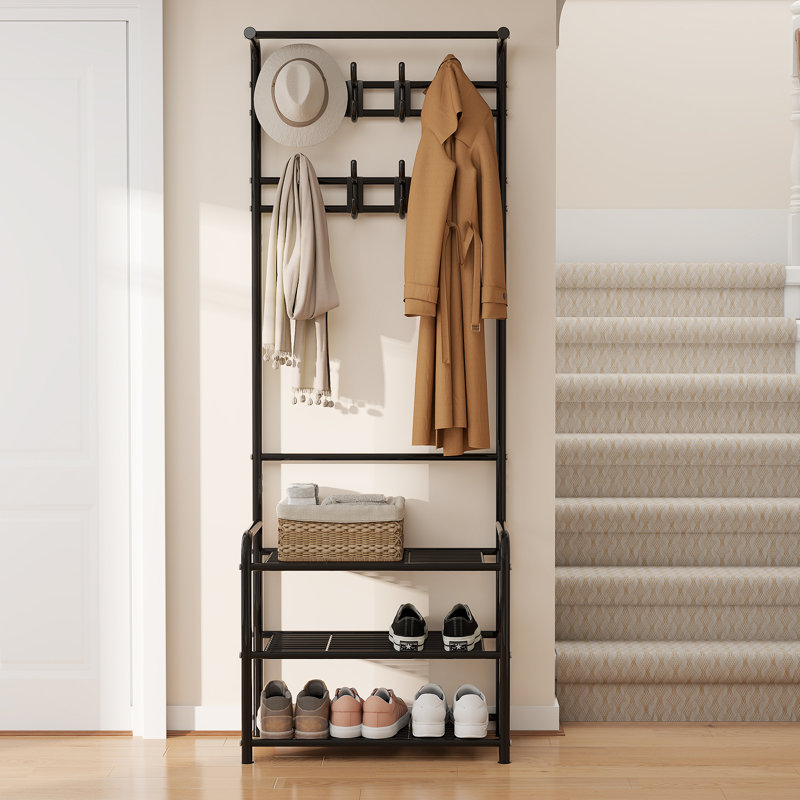 9 Pair Shoe Rack, Black