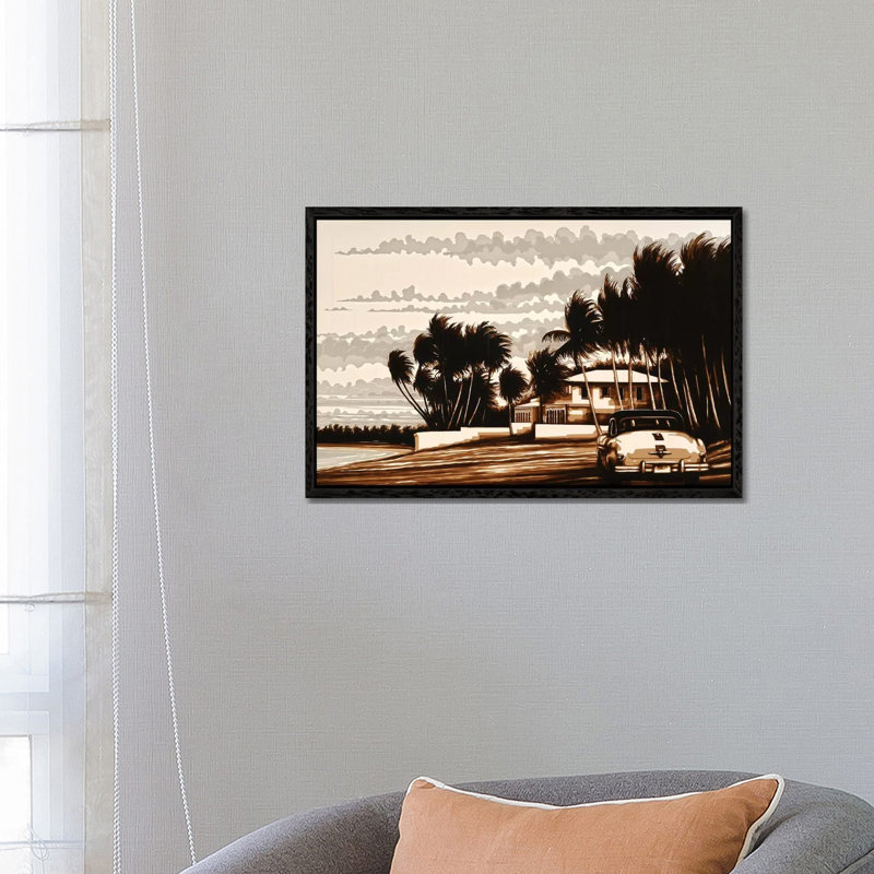 Beach Day 1 Piece Wall Art on Canvas, 66.04 cm H x 45.72 cm W, Black Framed