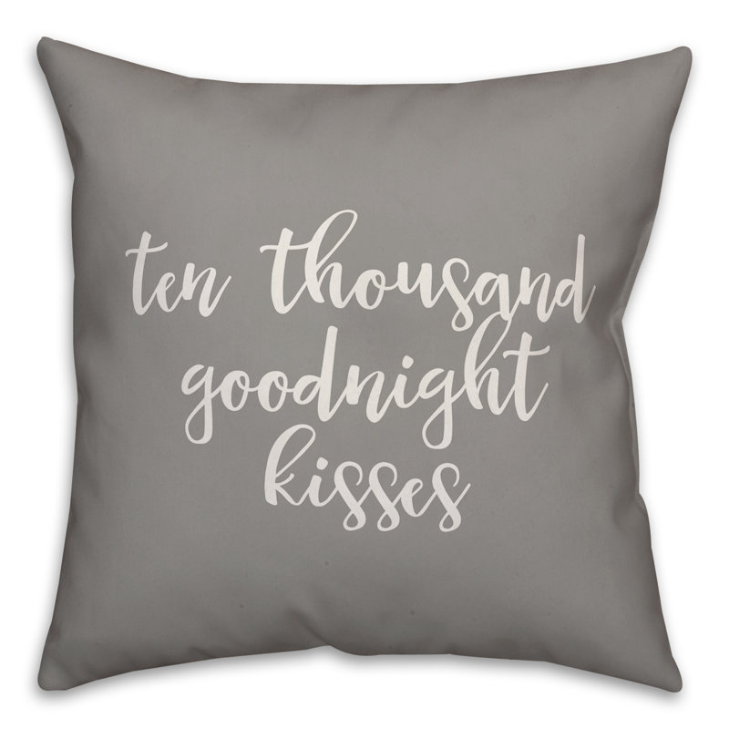  Coussin Ten Thousand Goodnight Kisses, Gris, Coussin et housse de coussin
