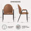 Chaise de salle à manger rembourrée avec accoudoirs avec structure en métal et dossier courbé rembourré pour la cuisine et la salle à manger-1557744523-1556137534