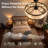 28" Caged Ceiling Fan with Light, 5 E26 Sockets, Quiet DC Motor, Remote Control