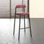 Tabouret de bar Larue revêtu de cuir avec base en acier inoxydable thermolaqué Larue Series-1948416253