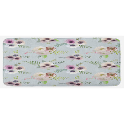 Tapis de cuisine bridal corsage design bouquets rétro shabby feuilles renoncule fleurie