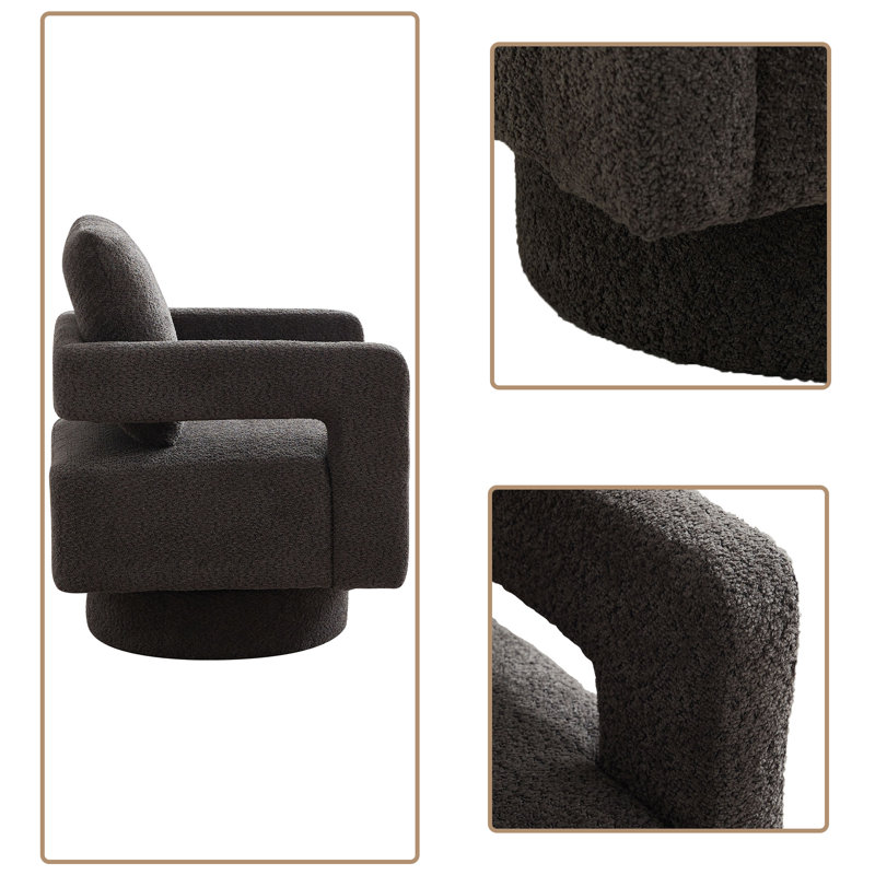 Fauteuil d'appoint en tissu Boucle, Gris anthracite